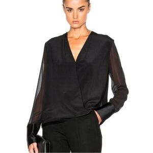 Rag & Bone Blaine Silk Chiffon Surplice Blouse